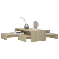 Thumbnail for Satztisch-Set Sonoma-Eiche 100x100x26,5 cm Holzwerkstoff