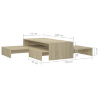 Thumbnail for Satztisch-Set Sonoma-Eiche 100x100x26,5 cm Holzwerkstoff