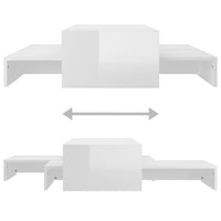 Thumbnail for Satztisch-Set Hochglanz-Weiß 100x100x26,5 cm