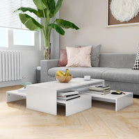 Thumbnail for Satztisch-Set Hochglanz-Weiß 100x100x26,5 cm