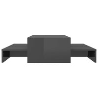 Thumbnail for Satztisch-Set Hochglanz-Grau 100x100x26,5 cm