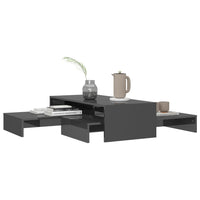 Thumbnail for Satztisch-Set Hochglanz-Grau 100x100x26,5 cm