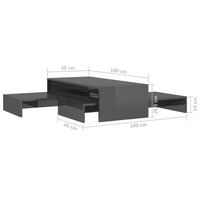 Thumbnail for Satztisch-Set Hochglanz-Grau 100x100x26,5 cm
