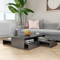 Thumbnail for Satztisch-Set Hochglanz-Grau 100x100x26,5 cm
