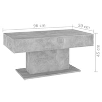 Thumbnail for Couchtisch Betongrau 96x50x45 cm Holzwerkstoff