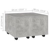 Thumbnail for Couchtisch Betongrau 60x60x38 cm Holzwerkstoff