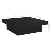 Thumbnail for Couchtisch Schwarz 90x90x28 cm Holzwerkstoff