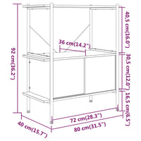 Thumbnail for Regal mit 3 Böden und Schrank 80x40x92 cm Stahl Holzwerkstoff