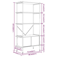 Thumbnail for Regal mit 5 Böden und Schrank 80x40x163 cm Stahl Holzwerkstoff