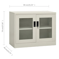 Thumbnail for Büroschrank Hellgrau 90x40x70 cm Stahl