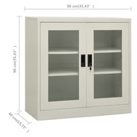 Thumbnail for Büroschrank Hellgrau 90x40x90 cm Stahl