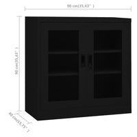 Thumbnail for Büroschrank Schwarz 90x40x90 cm Stahl