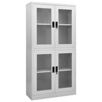 Thumbnail for Büroschrank Hellgrau 90x40x180 cm Stahl und Gehärtetes Glas