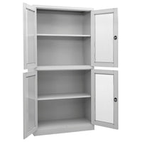 Thumbnail for Büroschrank Hellgrau 90x40x180 cm Stahl und Gehärtetes Glas