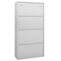 Thumbnail for Büroschrank Hellgrau 90x40x180 cm Stahl und Gehärtetes Glas