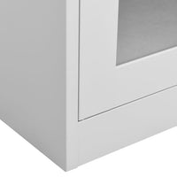 Thumbnail for Büroschrank Hellgrau 90x40x180 cm Stahl und Gehärtetes Glas