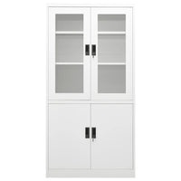 Thumbnail for Büroschrank Weiß 90x40x180 cm Stahl