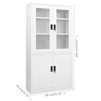 Thumbnail for Büroschrank Weiß 90x40x180 cm Stahl