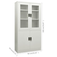 Thumbnail for Büroschrank Hellgrau 90x40x180 cm Stahl