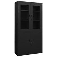 Thumbnail for Büroschrank Schwarz 90x40x180 cm Stahl