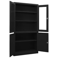 Thumbnail for Büroschrank Schwarz 90x40x180 cm Stahl