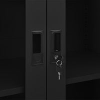 Thumbnail for Büroschrank Schwarz 90x40x180 cm Stahl