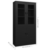 Thumbnail for Büroschrank Schwarz 90x40x180 cm Stahl