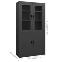 Thumbnail for Büroschrank Anthrazit 90x40x180 cm Stahl