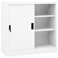 Thumbnail for Büroschrank mit Schiebetür Weiß 90x40x90 cm Stahl