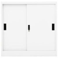 Thumbnail for Büroschrank mit Schiebetür Weiß 90x40x90 cm Stahl