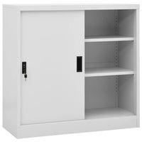 Thumbnail for Büroschrank mit Schiebetür Hellgrau 90x40x90 cm Stahl