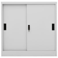 Thumbnail for Büroschrank mit Schiebetür Hellgrau 90x40x90 cm Stahl