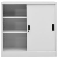Thumbnail for Büroschrank mit Schiebetür Hellgrau 90x40x90 cm Stahl