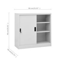 Thumbnail for Büroschrank mit Schiebetür Hellgrau 90x40x90 cm Stahl