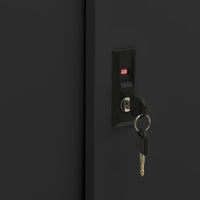 Thumbnail for Büroschrank mit Schiebetür Schwarz 90x40x90 cm Stahl