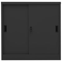 Thumbnail for Büroschrank mit Schiebetür Anthrazit 90x40x90 cm Stahl
