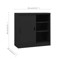 Thumbnail for Büroschrank mit Schiebetür Anthrazit 90x40x90 cm Stahl
