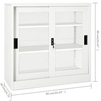 Thumbnail for Schrank mit Schiebetür Weiß 90x40x90 cm Stahl
