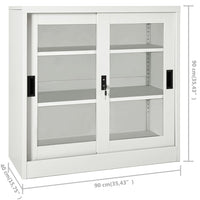 Thumbnail for Schrank mit Schiebetür Hellgrau 90x40x90 cm Stahl