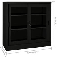 Thumbnail for Schrank mit Schiebetür Schwarz 90x40x90 cm Stahl