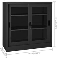 Thumbnail for Schrank mit Schiebetür Anthrazit 90x40x90 cm Stahl