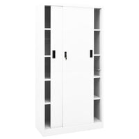 Thumbnail for Büroschrank mit Schiebetür Weiß 90x40x180 cm Stahl