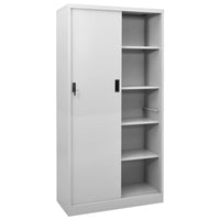 Thumbnail for Büroschrank mit Schiebetür Hellgrau 90x40x180 cm Stahl