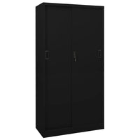 Thumbnail for Büroschrank mit Schiebetür Schwarz 90x40x180 cm Stahl