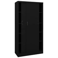 Thumbnail for Büroschrank mit Schiebetür Schwarz 90x40x180 cm Stahl
