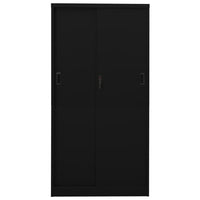 Thumbnail for Büroschrank mit Schiebetür Schwarz 90x40x180 cm Stahl