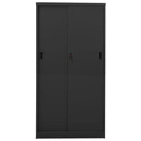 Thumbnail for Büroschrank mit Schiebetür Anthrazit 90x40x180 cm Stahl