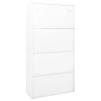Thumbnail for Büroschrank mit Schiebetüren Weiß 90x40x180 cm Stahl