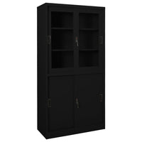 Thumbnail for Büroschrank mit Schiebetür Schwarz 90x40x180 cm Stahl