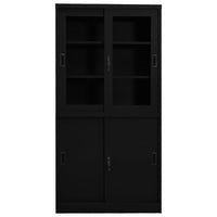 Thumbnail for Büroschrank mit Schiebetür Schwarz 90x40x180 cm Stahl